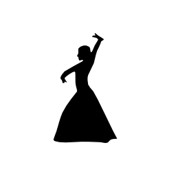 Flamenco female dancer silhouette with raised right arm - Free 