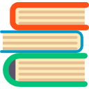 Flat Back to School Books with Bookmark Circle Icon with Long Sh 