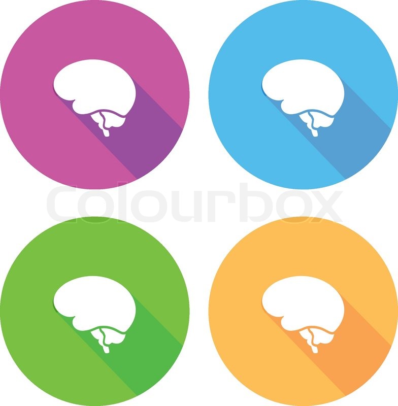 Vector flat brain icons ~ Graphics ~ Creative Market