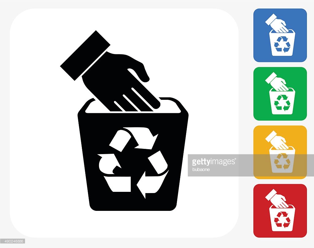 Green Trash Bin Icon Isolated Stock Vector - Illustration of 