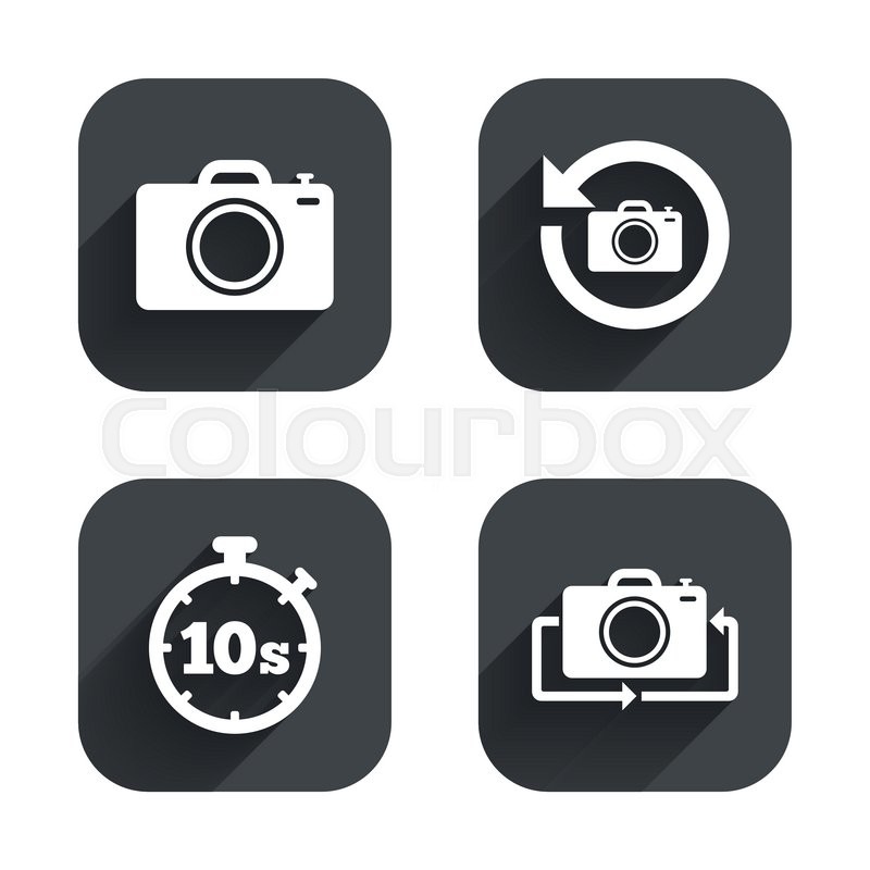 Photo camera icon Flip turn or refresh signs Vector Image