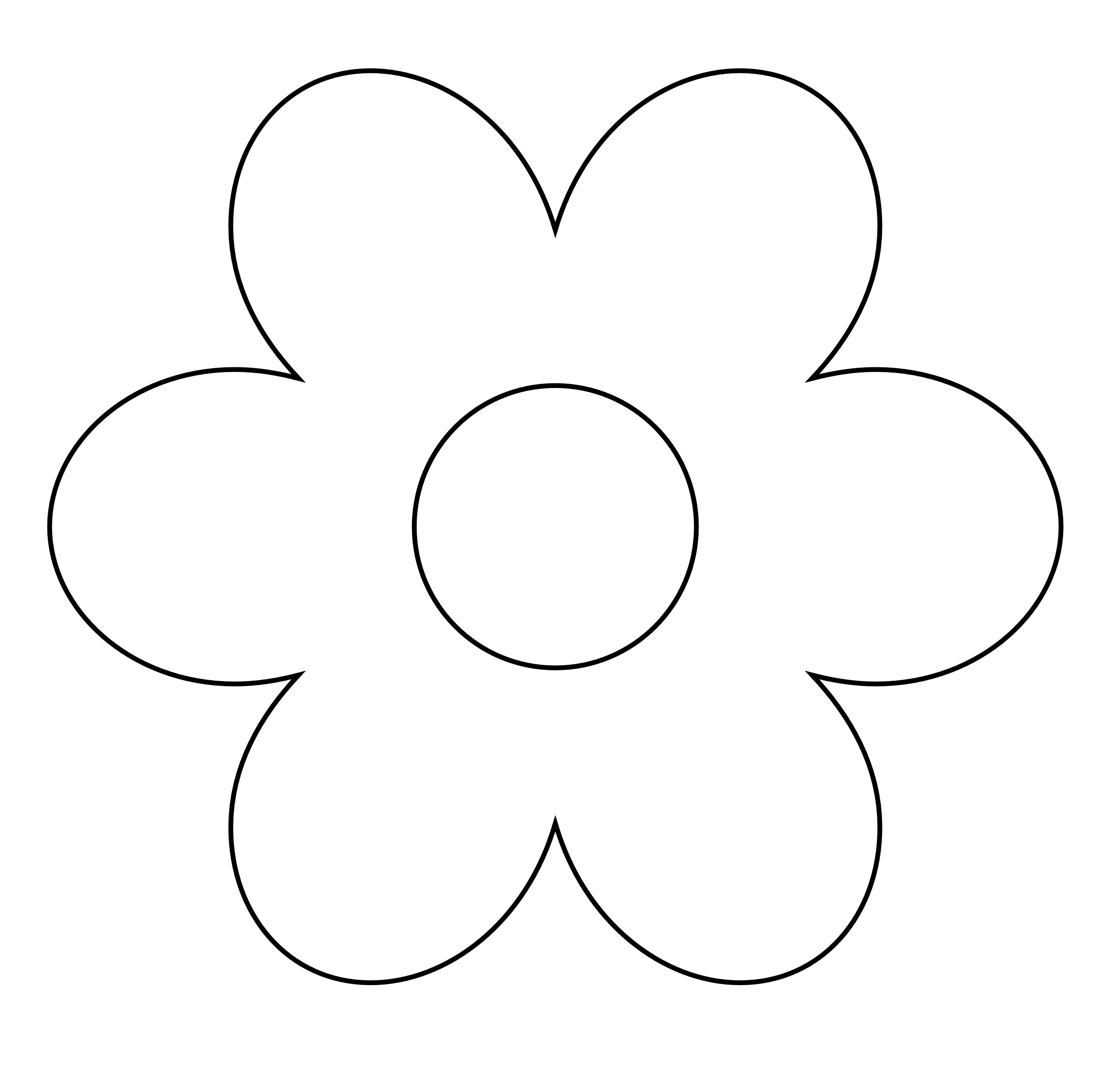 Petal,Plant,Flower,Black-and-white,Circle,Symbol,Clip art