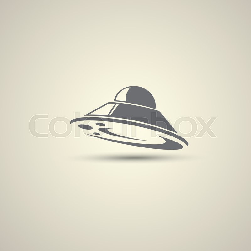 Circle icon - flying saucer. Flying saucer icon in flat vector 