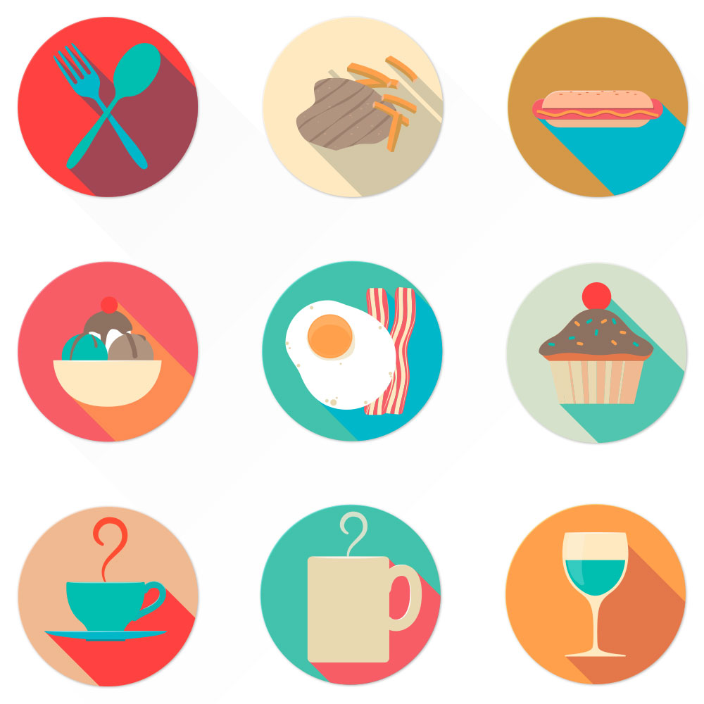 Fast Food Icons Flat - Download From Over 28 Million High Quality 