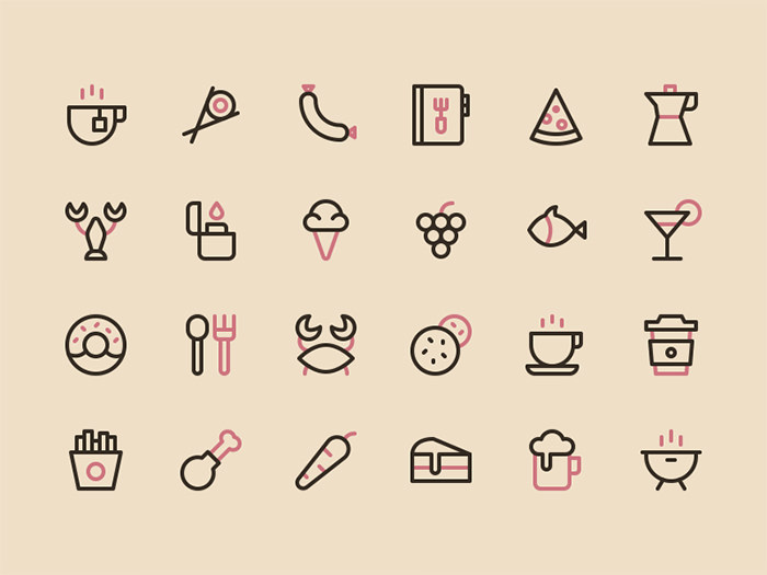 Vector Black Food Icon Set On White Royalty Free Cliparts, Vectors 