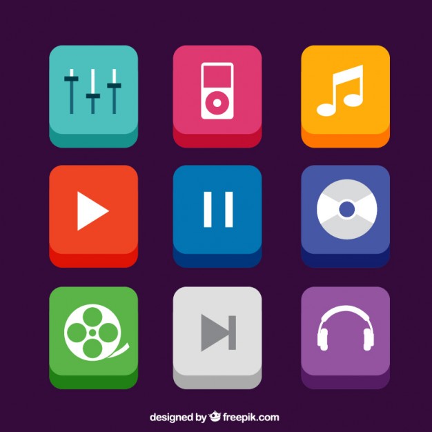 App button icons colored vector set 24 - Application Icons free 