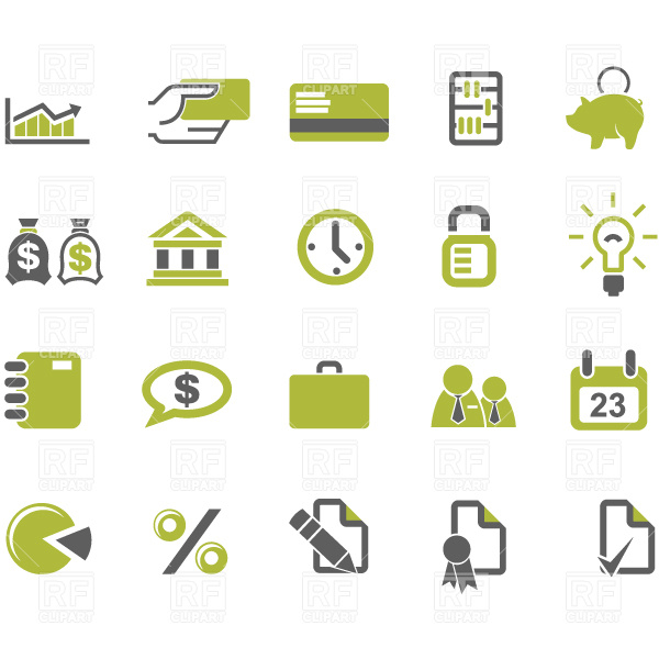 100 Web Business Icons Set Vector Stock Vector 111069392 