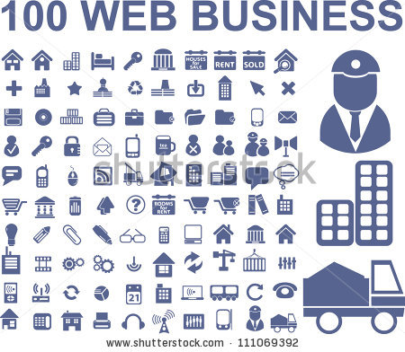 Business icon set, blue Stock image and royalty-free vector files 