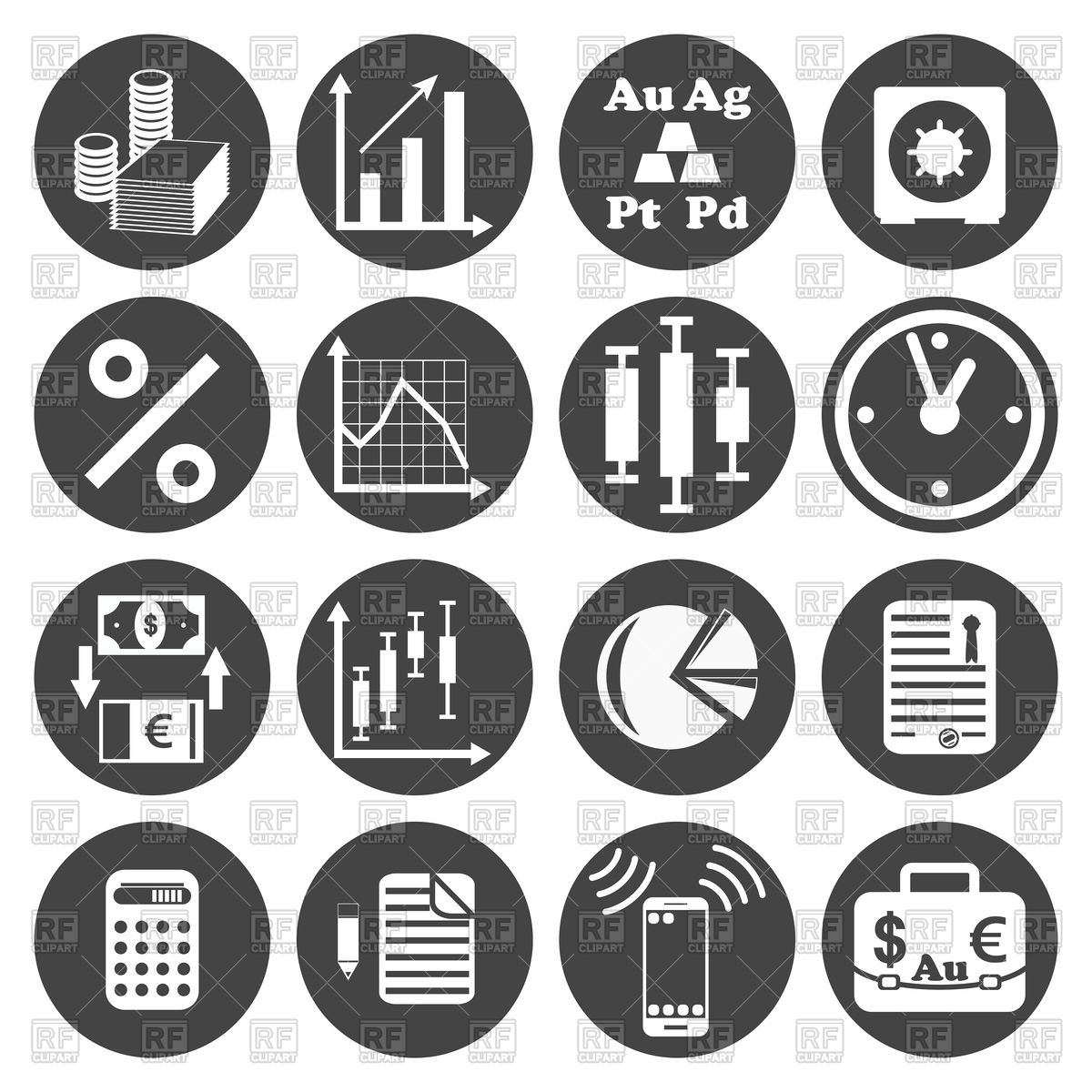 Business icons set. Business, management and success vector 