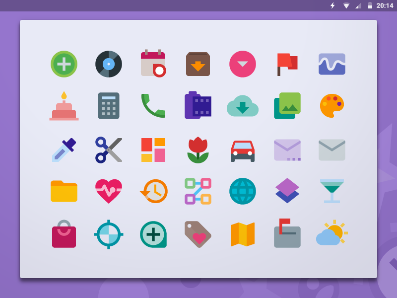 Colorful flat #icons, free and paid. Photoshop files to adjust the 