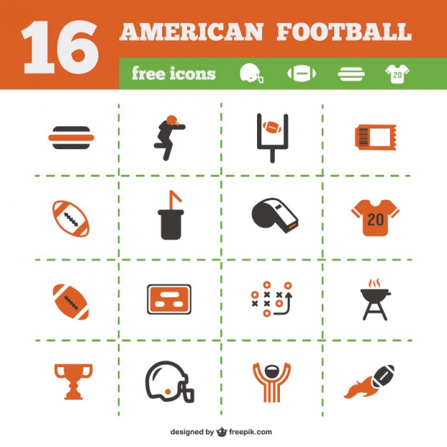 American football icons collection Vector | Free Download
