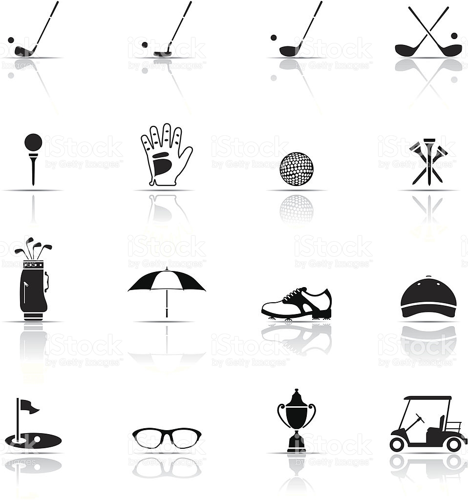 Various Black And White Golf Icons Stock Vector Art  More Images 