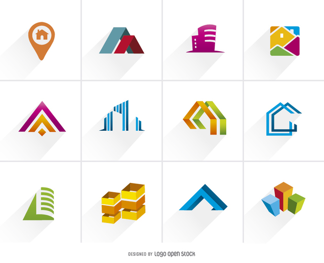 Orange and blue logos set Vector | Free Download
