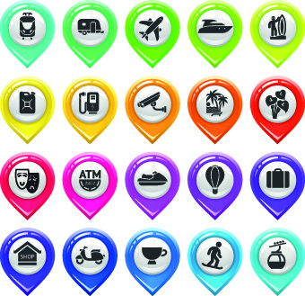 Colorful map pins Vector | Free Download