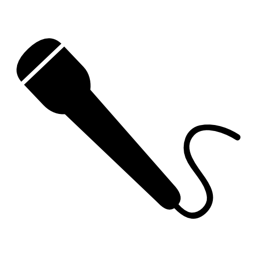 Hand holding up a microphone - Free gestures icons