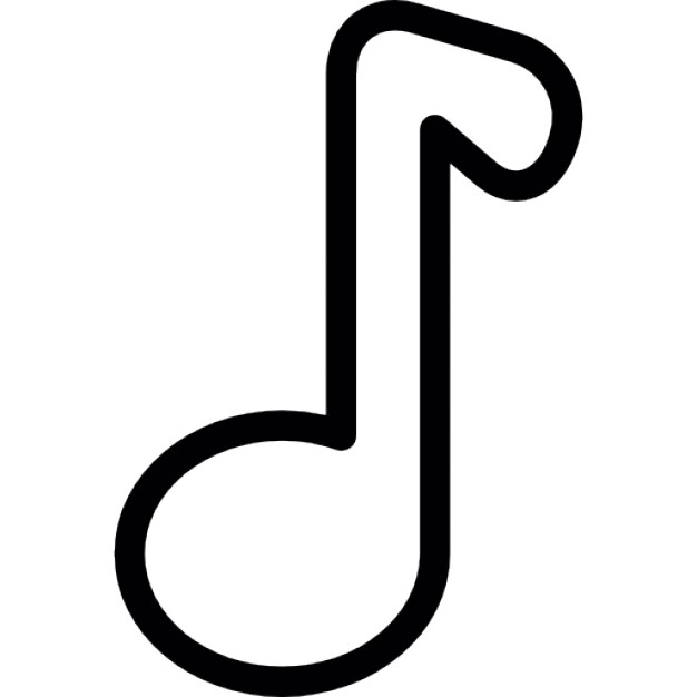 Musical note symbol in black - Free music icons