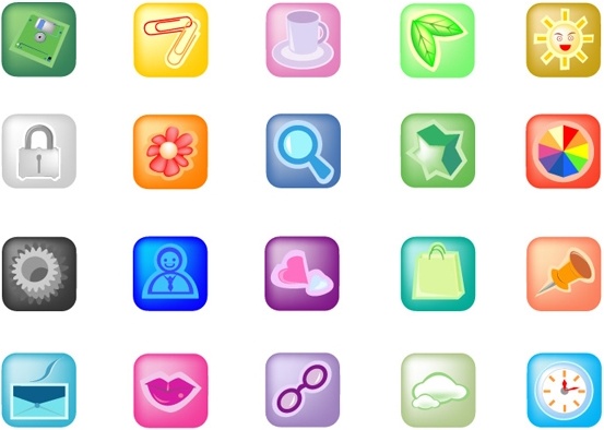 Square Technology Icons Vector Art  Graphics | freevector.com