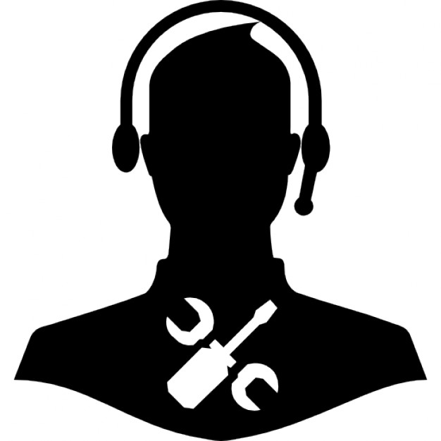 Call center worker with headset - Free people icons