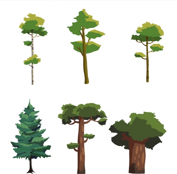 Tree icons collection Vector | Free Download