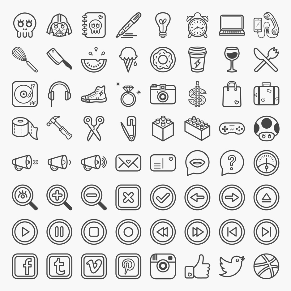 100 Vector Icons PSD | Buttons  Icons