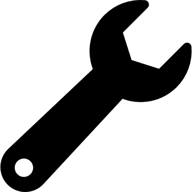 Repair Service Icon. Black Cog And Blue Wrench Icon Concept 