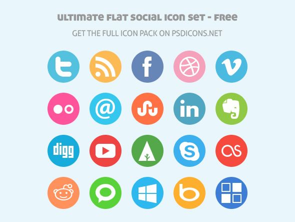 12 Flat Icons - Free | Icons and Flat design