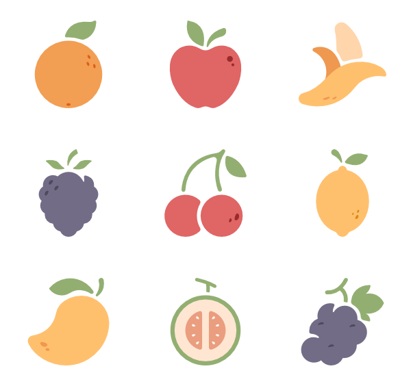 Paradise Fruits Iconset (12 icons) | Artbees