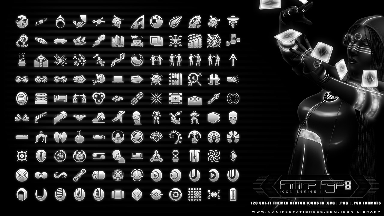 Collection of abstract vector futuristic icons. Use it as 