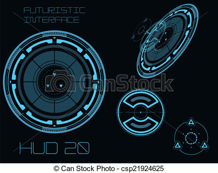Futuristic Icon Setvector Illustration Three Dimensional Stock 