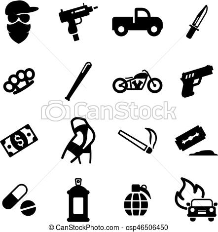 Brass Knuckles Icon Classic American Gangster Stock Vector 