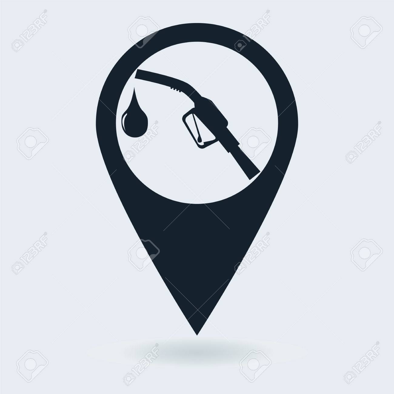 Black Icon With Gun For Fuel Pump - Gas Station Sign Royalty Free 