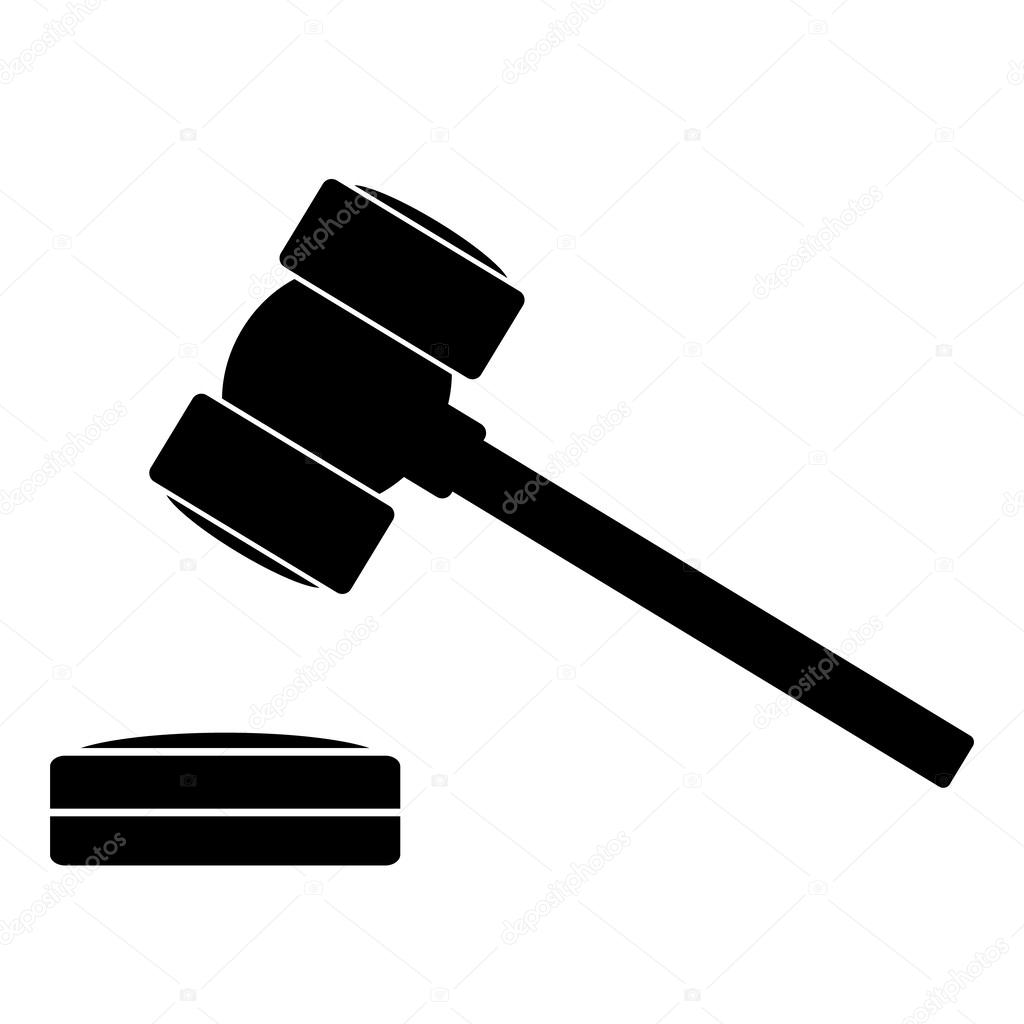 Flat Green Law Gavel Icon And Green Circle Royalty Free Cliparts 