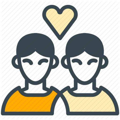 Gay Marriage With Two Homosexual Men Flat Vector Icon For Wedding 