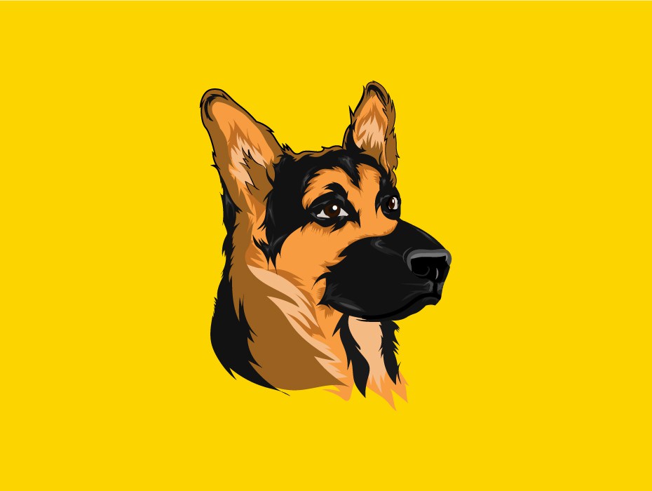 Dog German shepherd icon flat design Royalty Free Vector