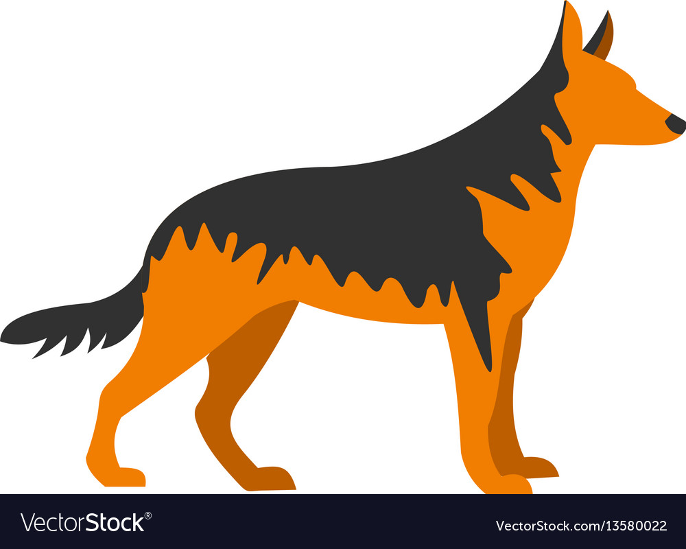 German shepherd icon in flat style for web Vector Image