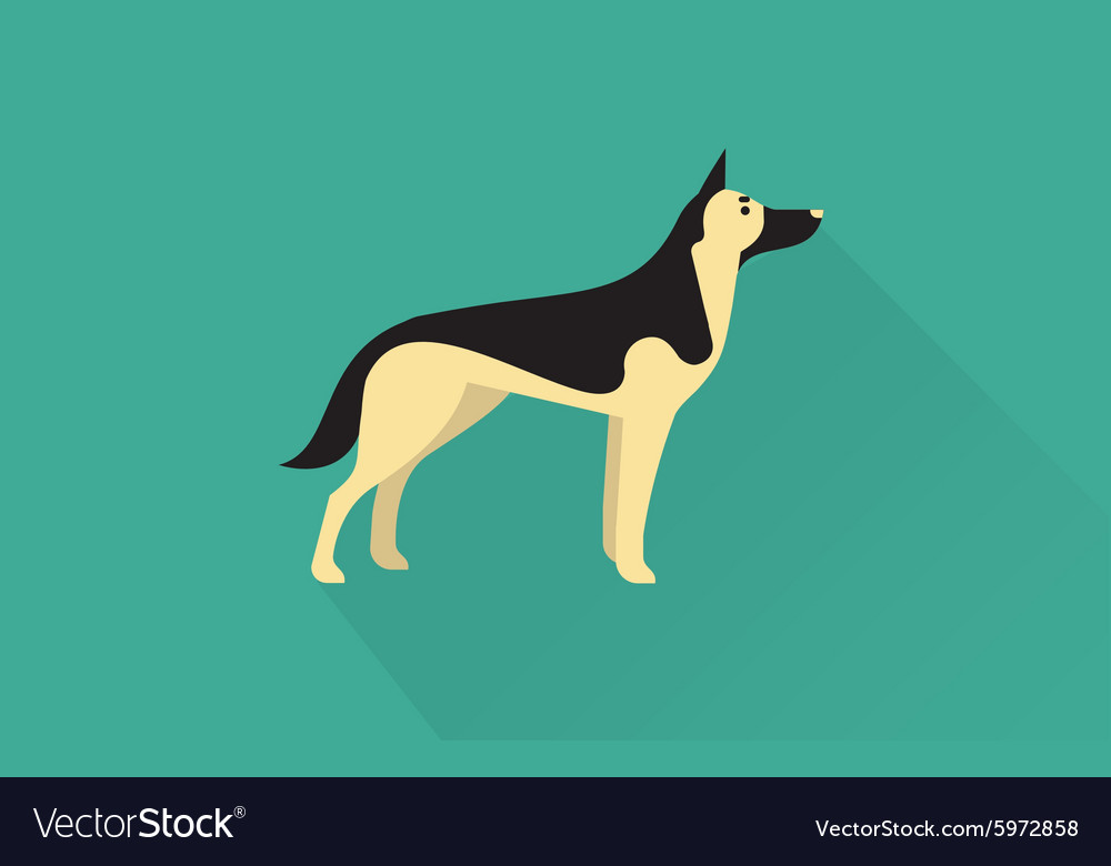 German shepherd pet dog silhouette. Good use for symbol, web icon 