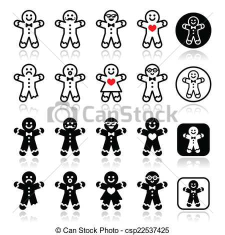 Gingerbread man vector sketch icon isolated on background. Hand 