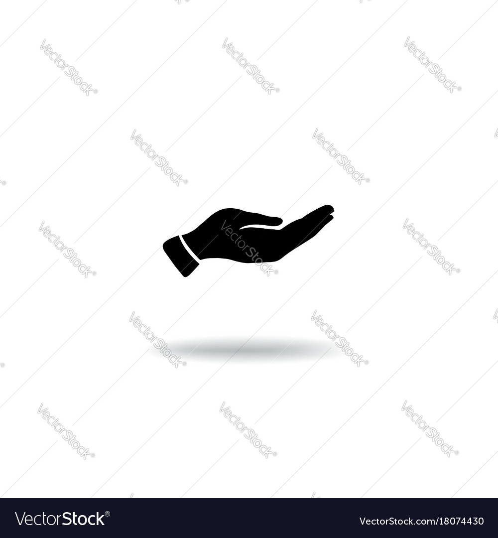A hand giving a heart black simple icon | Stock Vector | Colourbox