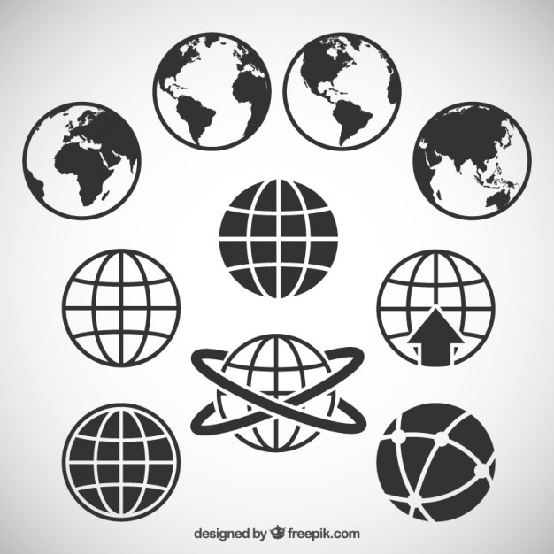 Globe Earth Vector Icons Set Stock Vector - Illustration of flight 
