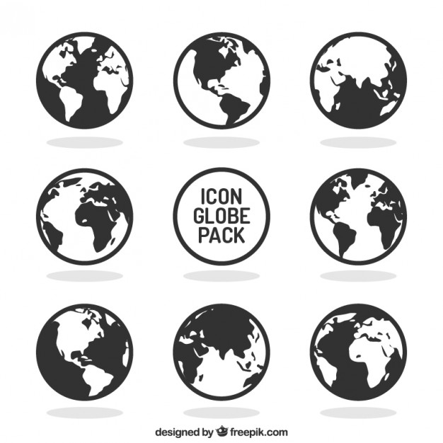 Vector doodle globe icon, hand drawn earth isolated | Stock Vector 