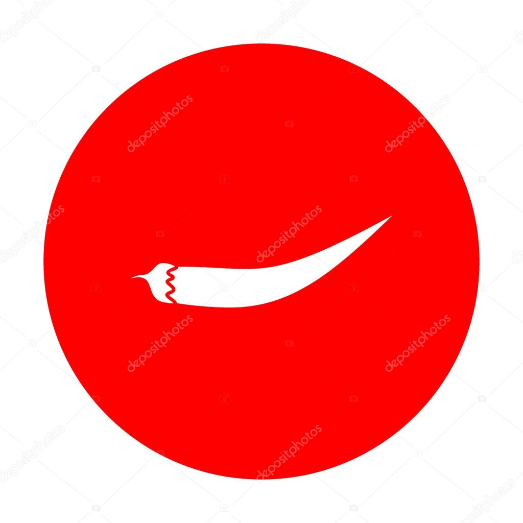 User sign illustration. White icon on red circle.  Stock Vector 