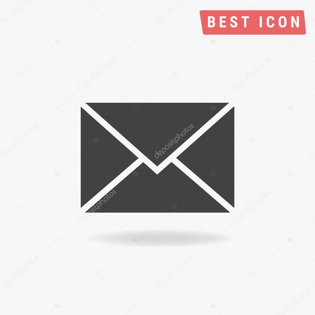 Envelope Icon in trendy flat style isolated on grey background 