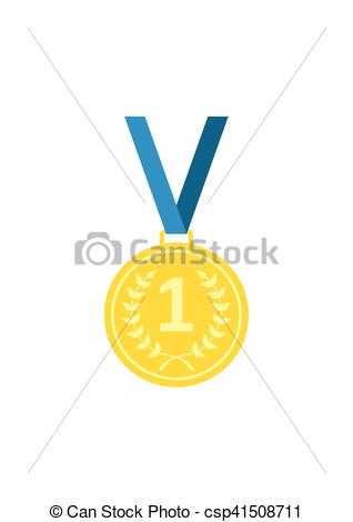 Medal-01.eps. Gold medal icon. medal icon in flat style vector 