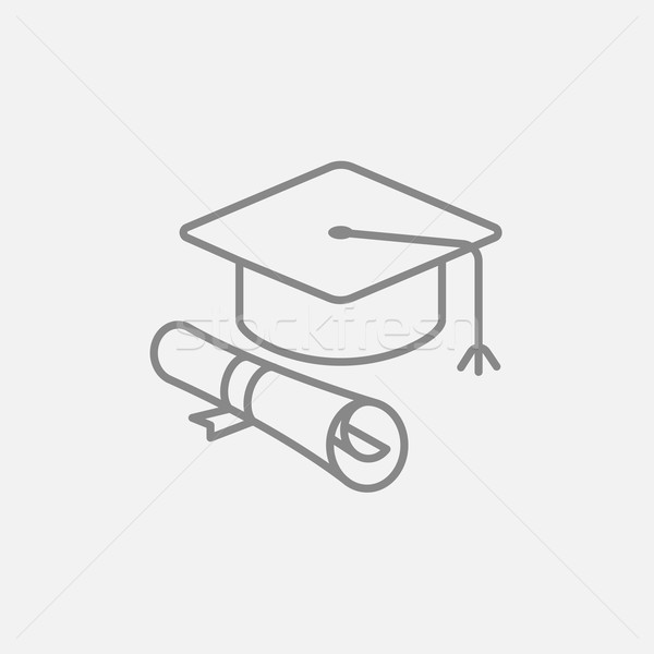 Graduation Cap vector icon. Style is flat symbol, white color 