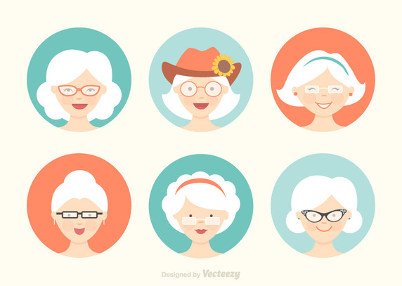 Avatar, glasses, grandma, grandmother, happy, old, woman icon 