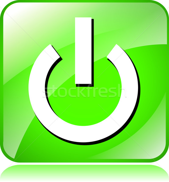 Creative design of green electric power icon vector clipart 