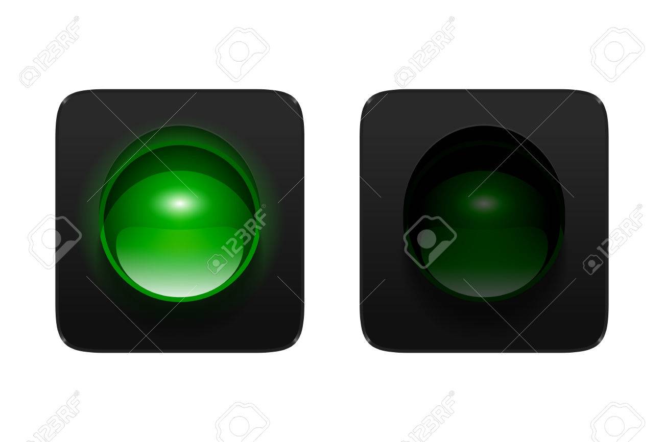 Vector illustration of single isolated green traffic light icon 