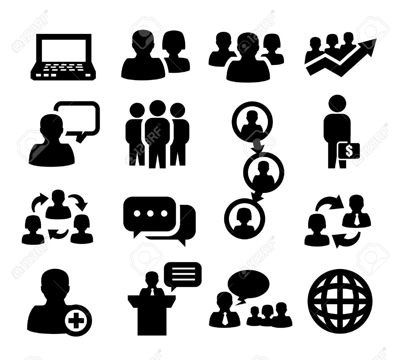 Group of people in a formation - Free people icons