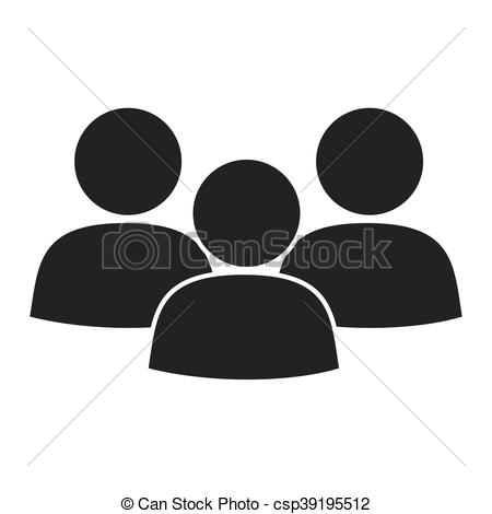 Flat Group of People Icon Symbol Background Vector Image