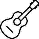 Acoustic guitar icon. Live music symbol. Karaoke symbol 